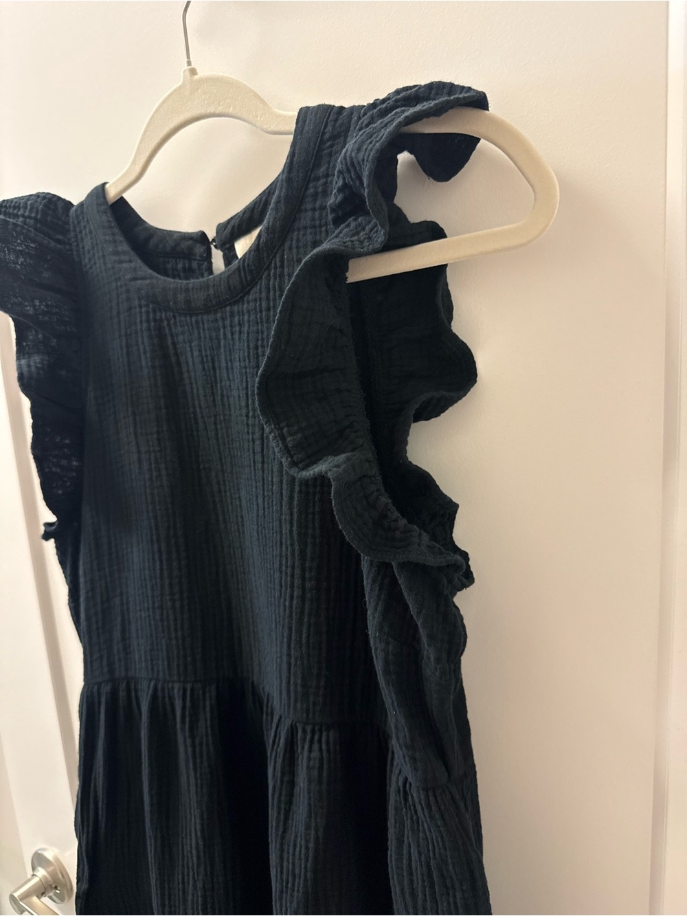Universal Thread Black Tiered Ruffle Sleeve Maxi Dress Size Medium - Picture 12 of 16